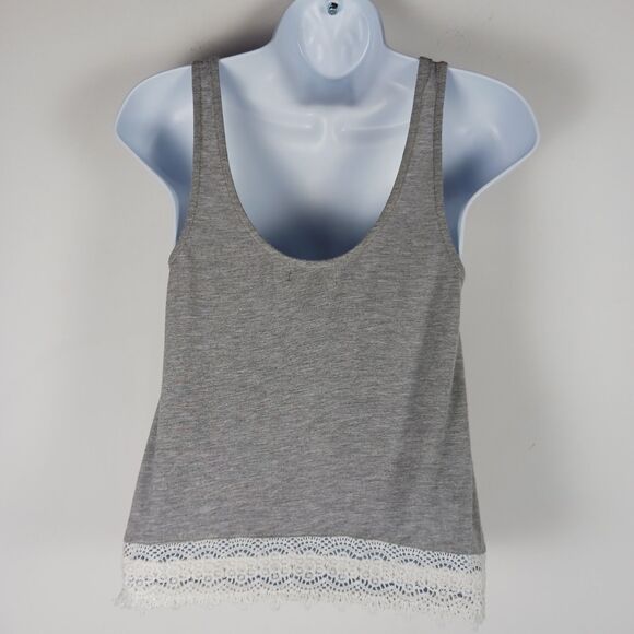 My Michelle Patriotic Flag Tank Top Women's S Crop Top Lace Trim - Picture 4 of 6